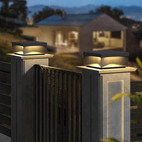 蒸客户外防水太阳能柱头灯