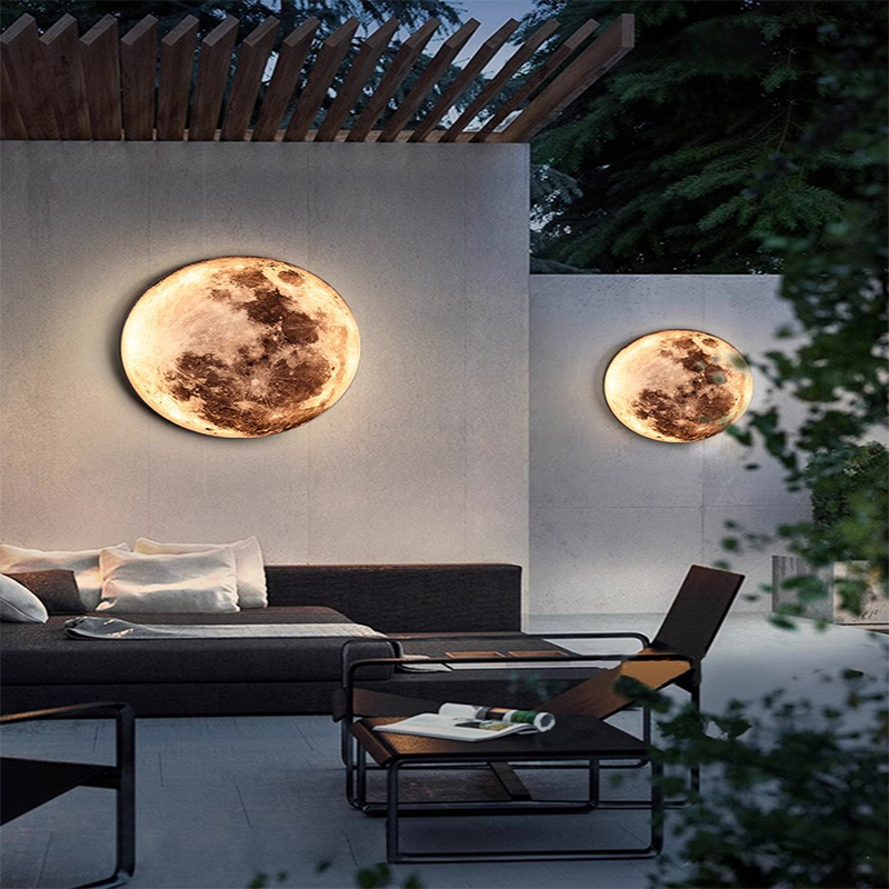 太阳能防水月亮壁灯网红打卡壁灯