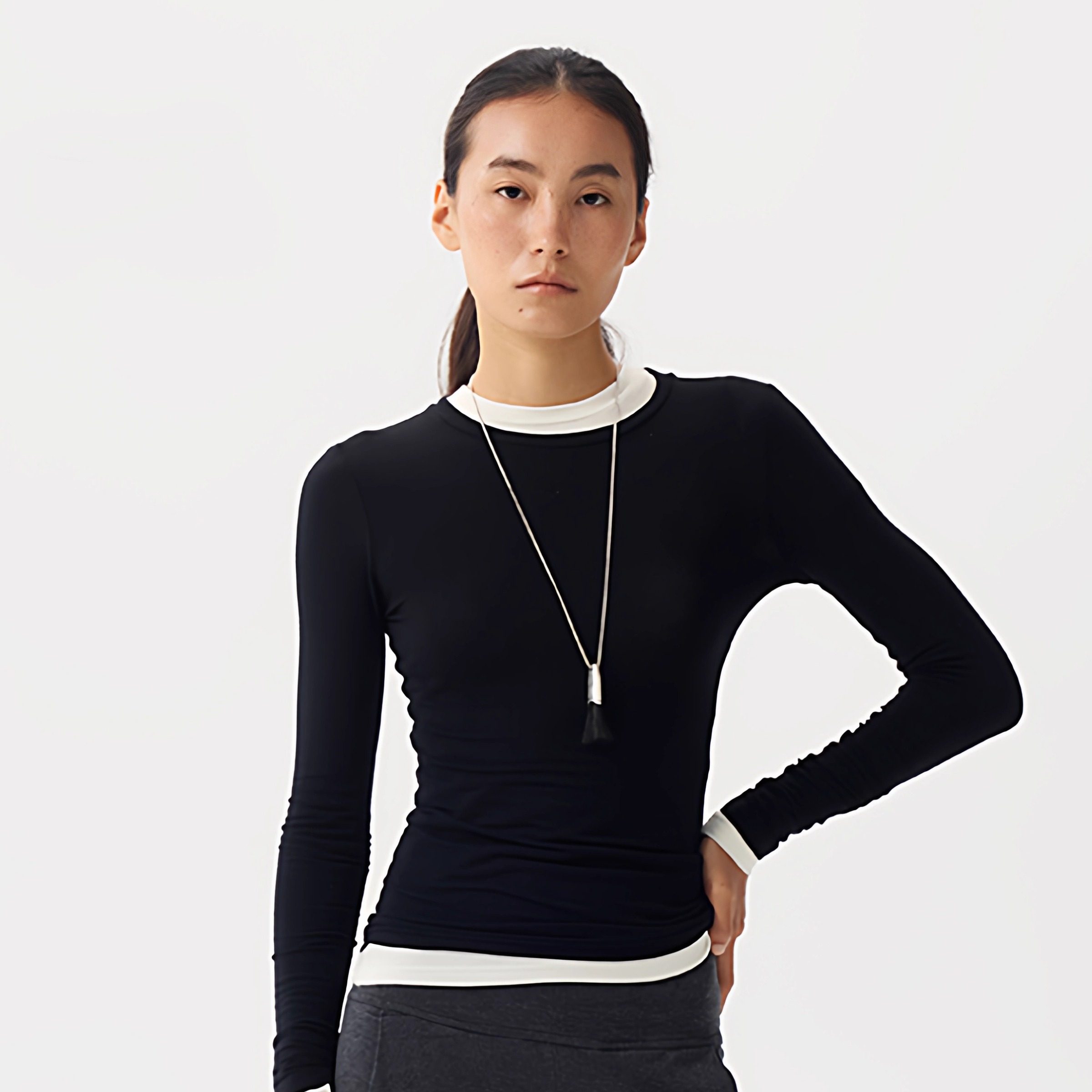 圆领/高领/斜下摆打底衫长袖T恤