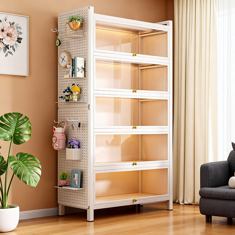 家用钢制书柜带玻璃门盲盒手办展示柜儿童防尘书架铁艺收纳铁皮柜,商业/办公家具,手办柜/潮玩柜/玩具柜/模型柜,淘宝优惠券,粉丝福利购,淘宝优惠卷