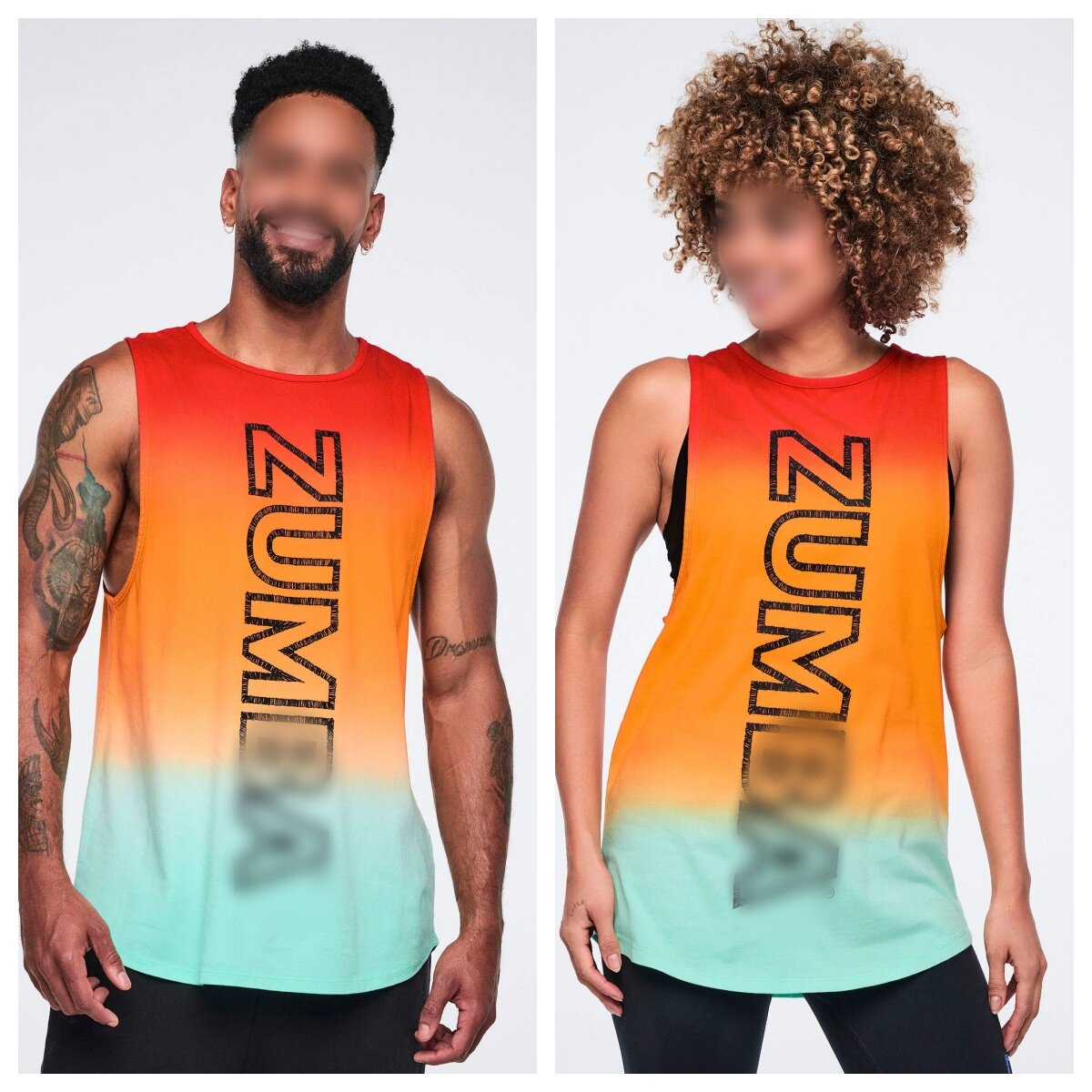 ZW现货健身服舞蹈服运动上衣休闲跑步渐变色纯棉舒适吊染背心382