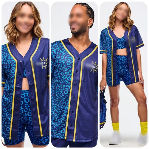 现货ZW健身服运动舞蹈休闲服上衣宽松款棒球服拼接双色网眼布1009