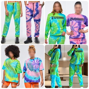 ZW新款健身服运动服套装休闲棉扎染卫衣裤子纯棉原色389 772 1138