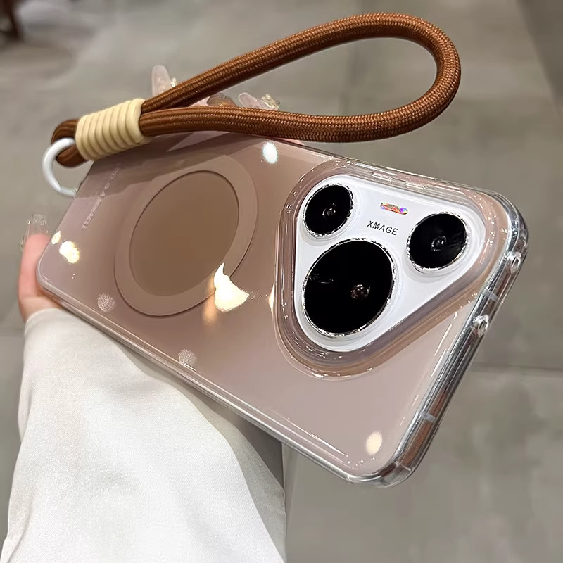 晕染渐变适用华为pura80手机壳p80系列新款Pura70pro高级感小众mate70磁吸充电气囊防摔外壳ultra女款保护套