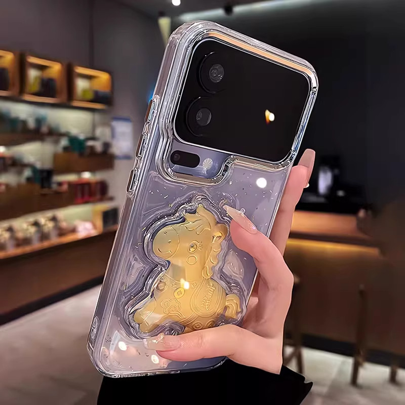 新款适用小米17promax手机壳立体金箔马上有钱小米17防摔大孔小米15pro浮雕14透明壳高级感pro可爱女款男