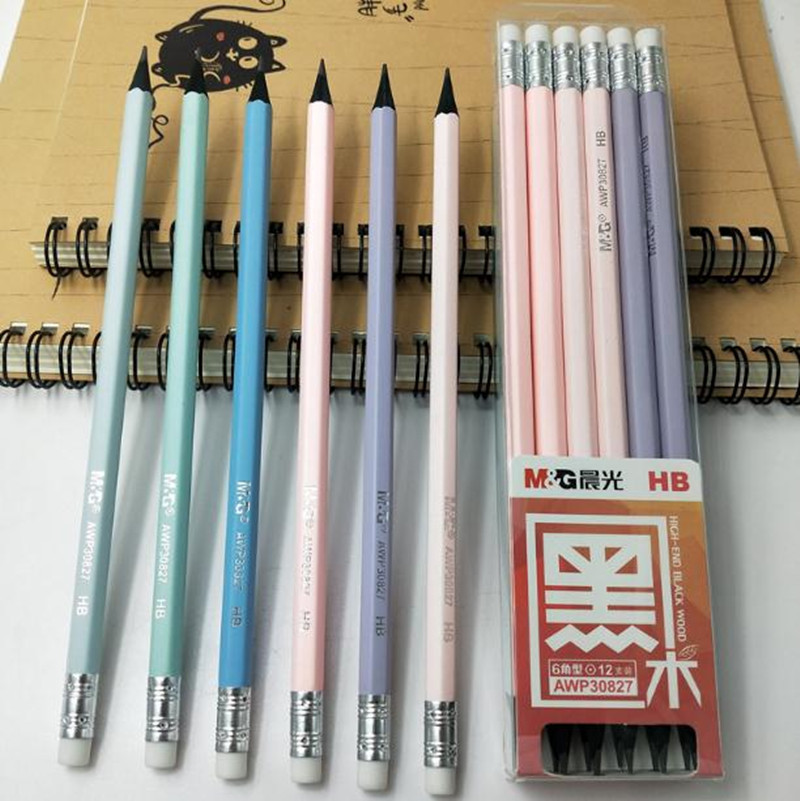 晨光黑木铅笔小学生hb小学生铅笔不易断高颜值系列awp30827