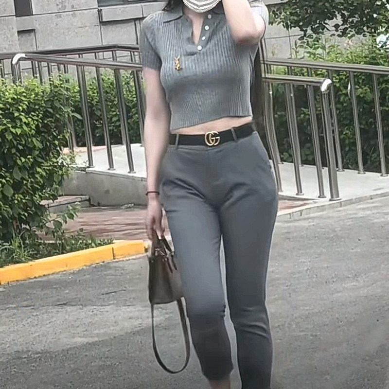 上衣夏季减龄针织衫修身九分裤