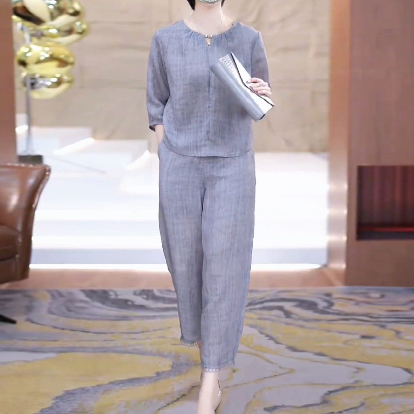 2026夏季显瘦九分阔腿裤套装女