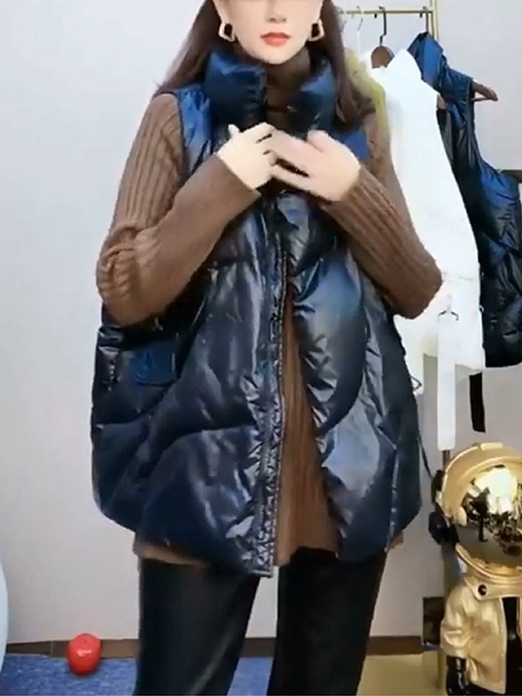 宽松休闲90羽绒马甲女