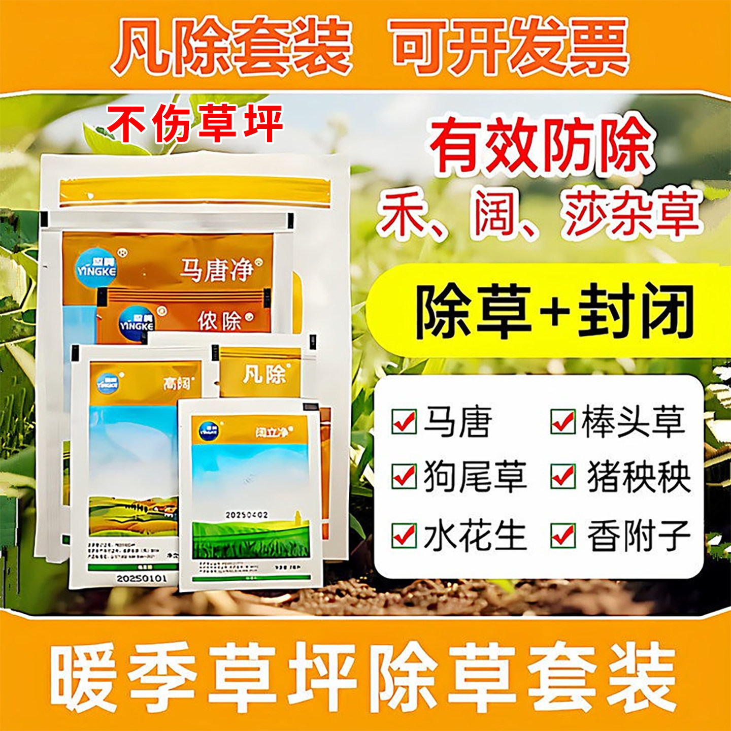 凡除百慕大狗牙根马尼拉草坪专用除草剂草皮除马唐牛筋香附子杂草