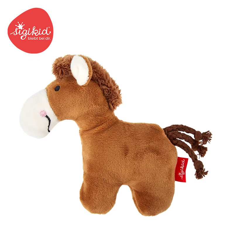 德国sigikid 小马婴儿手摇铃宝宝安抚玩偶抓握玩具安全可入口啃咬