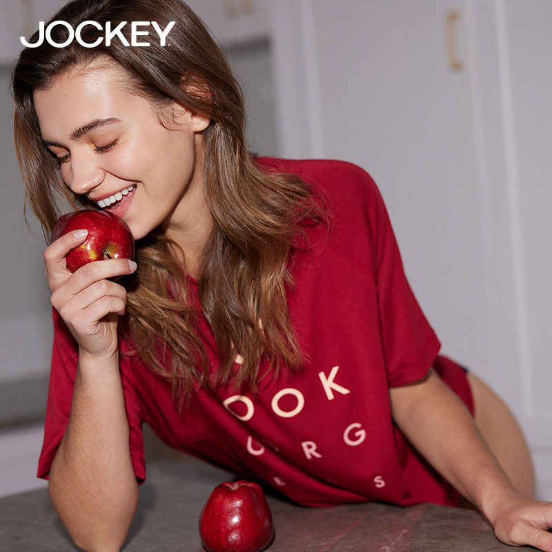 JOCKEY PAJAMAS WOMENS MODAL SHORT SLEEVE T-SHIRT SIMPLE THIN SUMMER WEAR LOUNGEWEAR TOPS