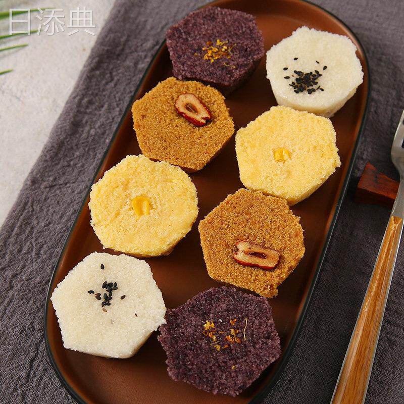 杂粮小松糕温州风味糯米紫米玉米蒸糕早餐半成品速食食品小吃糕点