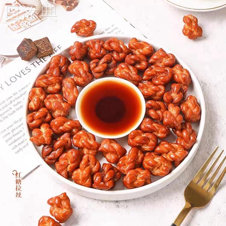 淘味熊红糖麻花桶装420g解馋网红小吃休闲食品办公室酥脆小零食