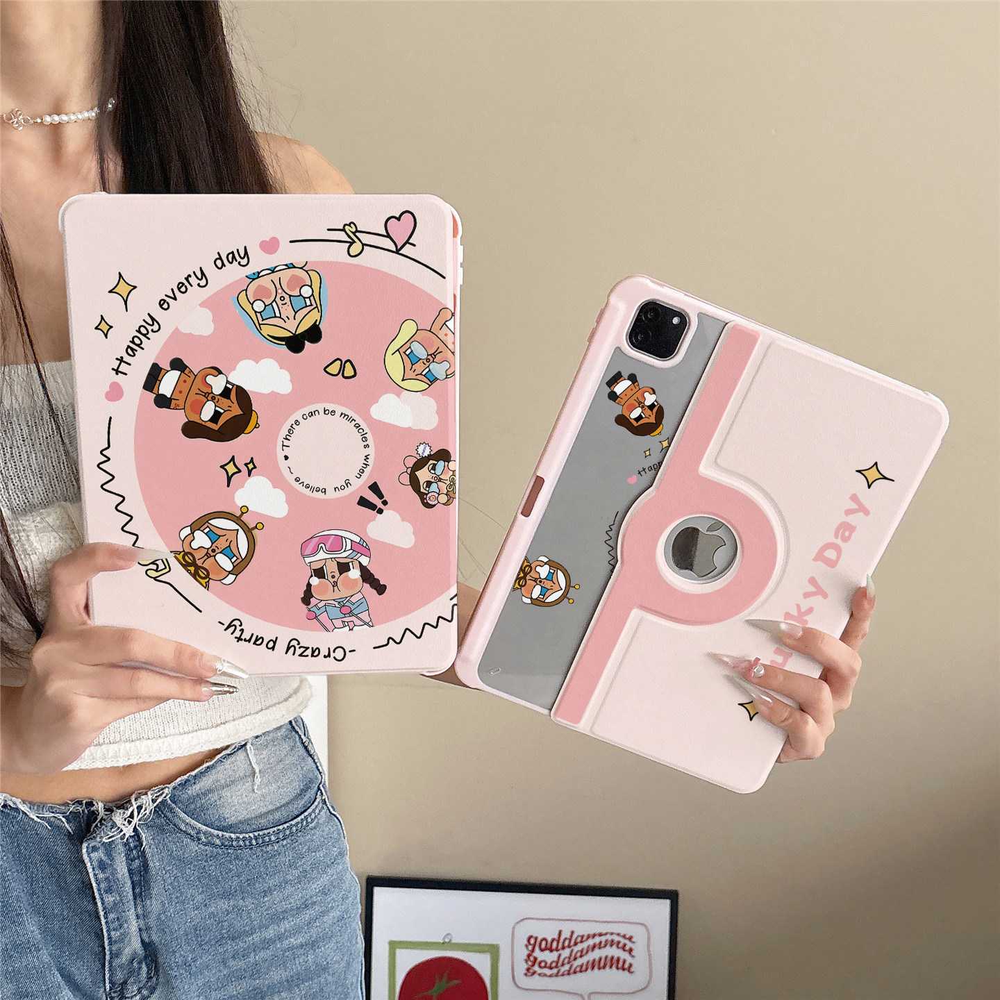 少女粉卡通哭娃360度旋转适用ipad11保护套磁吸air7/6新款ipad10带笔槽11寸防摔可拆卸苹果平板保护套mini7女,3C数码配件,平板电脑保护套/壳,淘宝优惠券,粉丝福利购,淘宝优惠卷