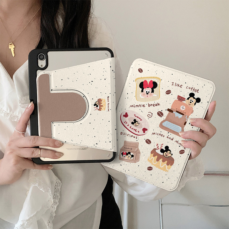 卡通泼墨吐司米奇360度旋转适用ipad11保护壳air7新款ipad10带笔槽air6防摔11寸苹果平板保护套10.9女mini7,3C数码配件,平板电脑保护套/壳,淘宝优惠券,粉丝福利购,淘宝优惠卷
