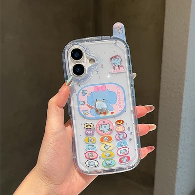gurao 趣味卡通旋转小飞象大哥大适用苹果17promax手机壳iphone17新款15超好看女款16pro防摔14pro透明保护套