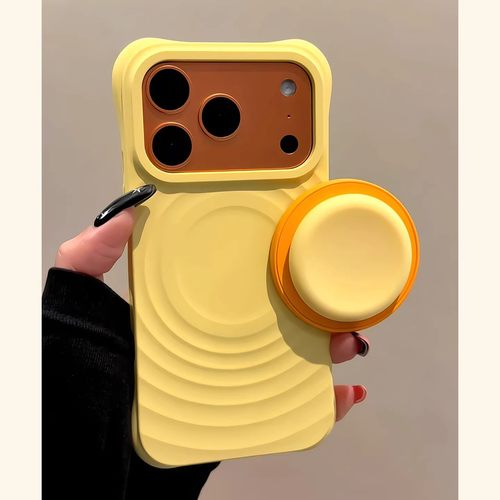 韩系ins风简约奶黄磁吸支架适用苹果17promax手机壳iphone17pro波漾壳16pro女新款15网红爆款14防摔保护套13