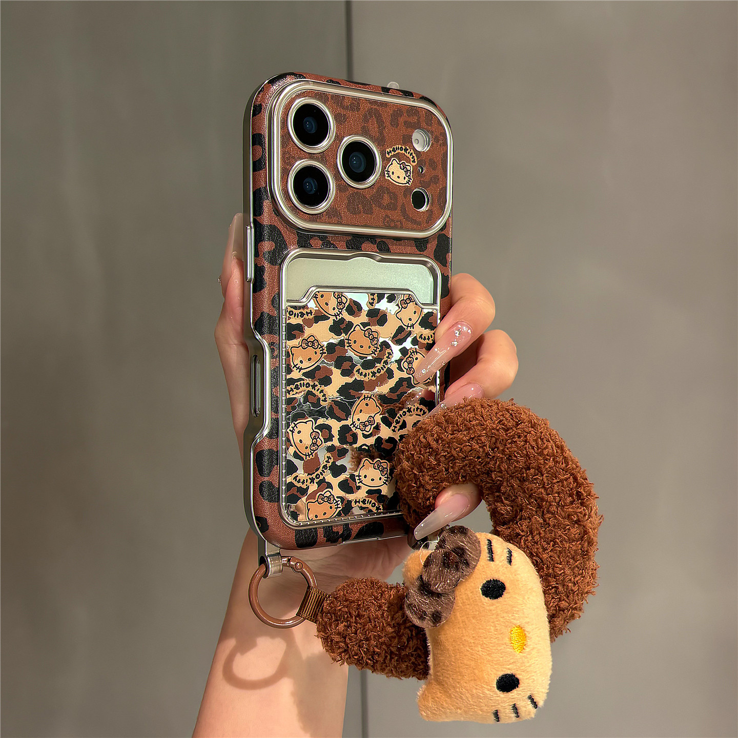 复古棕豹纹Kitty猫卡包插卡适用苹果17promax手机壳iPhone17pro皮纹壳16pro女新款15手拎腕带14防摔保护套13,3C数码配件,手机保护套/壳,淘宝优惠券,粉丝福利购,淘宝优惠卷