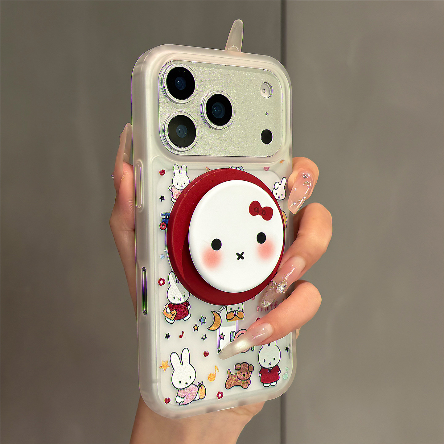卡通可爱腮红米菲表情磁吸支架适用苹果17promax手机壳iph