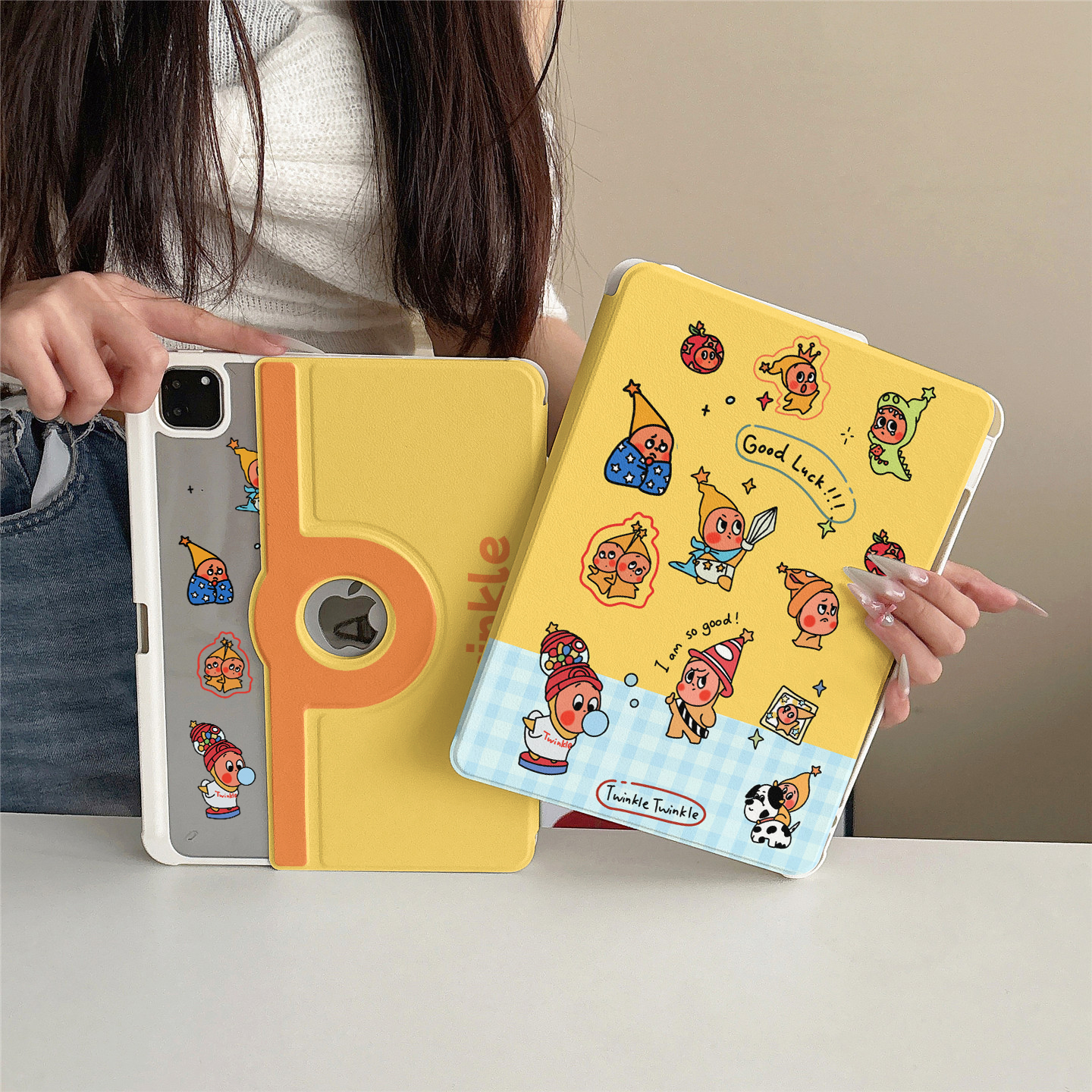 手办星星人变装360度旋转适用ipad11保护套磁吸air7/6新款ipad10带笔槽11寸防摔可拆卸苹果平板保护套mini7女