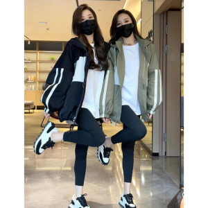 春秋季短外套风衣女2023新款撞色小个子休闲百搭女士夹克衫棒球服