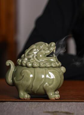 国风禅意狻猊薰炉摆件