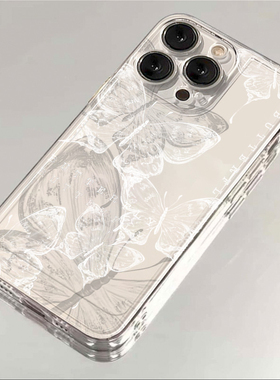 红米NOTE14PRO+手机壳透明redmi9a少女风蝴蝶12高级感TURBO水彩NOTE13/8PRO硅胶10/11/7防摔10x全包10a套12C