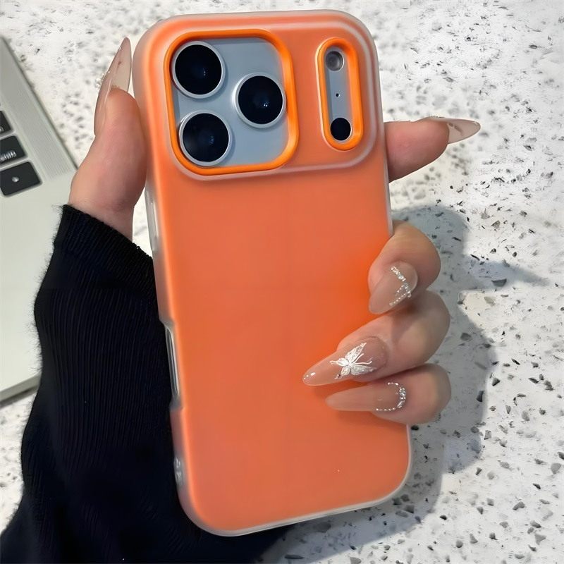 肤感磨砂橙色适用opporeno14pro手机壳OPPO新款Reno13/12/11/10/9/8pro+/7se情侣6高级糖果二合一OPPOReno15