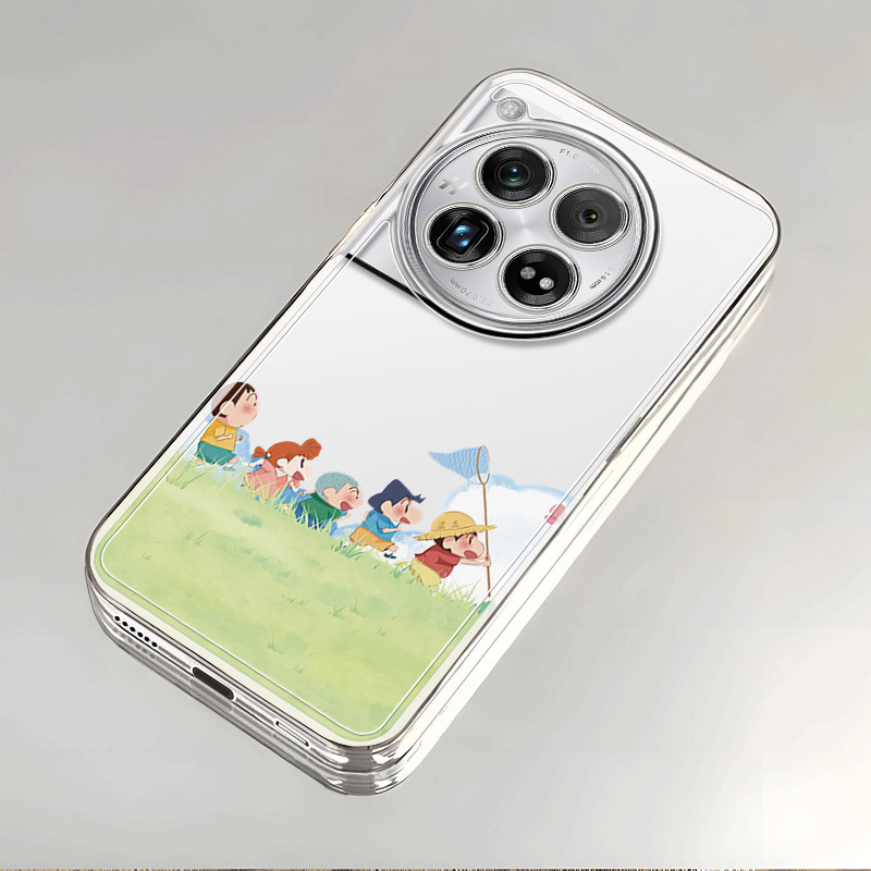 春日蜡笔小新适用一加12手机壳OPPO可爱OnePlus一加ACE2Pro1+ACE3PRO夏天2V透明ACE竞速版3V魅族21/20PRO软套