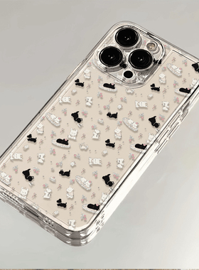 黑白西高地犬适用VIVOS50/30Pro mini手机壳vivo小狗S20/19超火S18/17/16/15/12/10透明S9硅胶Pro软T2X保护套