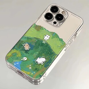 2V硅胶 9r露营全包9RT新款 春日游水线条小狗适用适用一加13手机壳ace3v透明12PRO可爱ACE2竞速版 11PRO高级感1