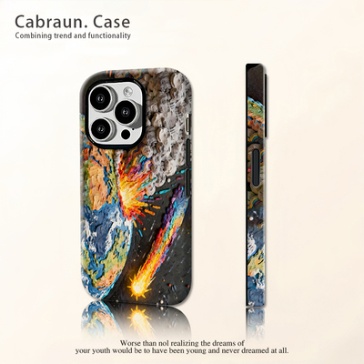 星彩地球适用苹果17Promax手机壳iphone16e新款15/14艺术13mini油画air韩国磨砂菲林二合一12/11XS/R/MA7/8套