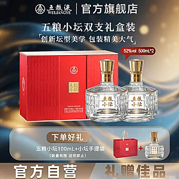 五粮液五粮小坛双支装52度500mL*2白酒礼盒