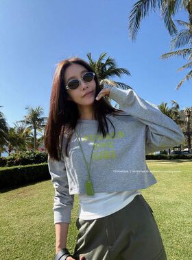 TTOOVOUIS 26春上新2486卫衣长袖T恤背心吊带宽松显瘦两件套女