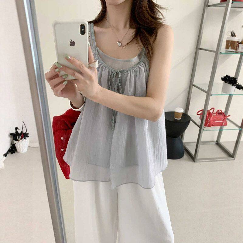 苏珊SUSAN 吊带背心＋韩系小衫两件套女夏季新款性感吊带SI311