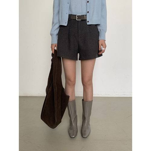 短裤休闲裤冬季MMCDITION毛呢女