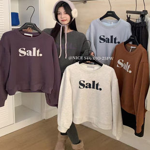奶思家NICE 圆领字母宽松百搭长袖 STUDIO 韩版 卫衣W685 正品