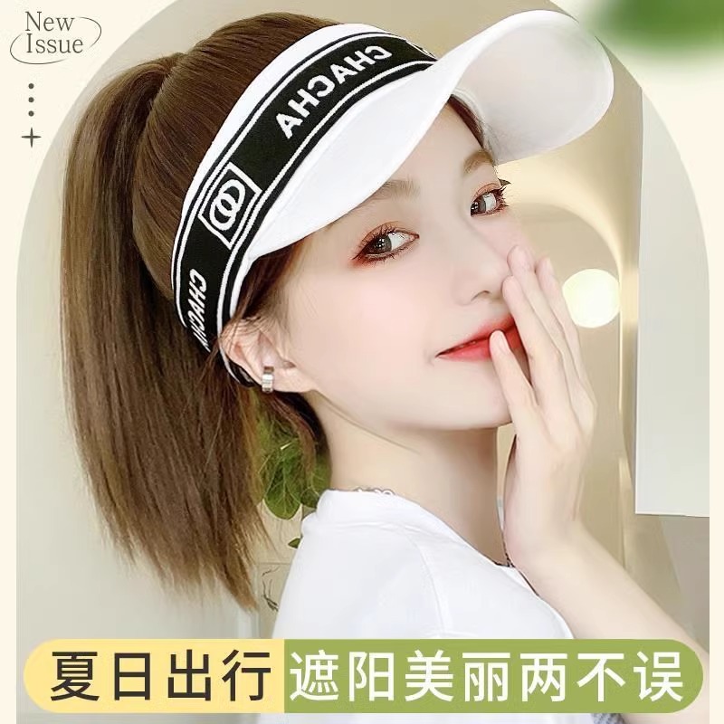 帽子时尚全头套假发女长发一体