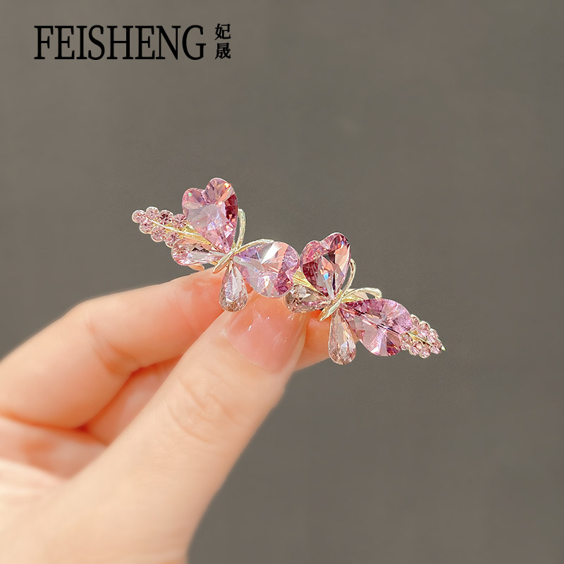 后脑勺蝴蝶发夹半扎发夹子头饰女