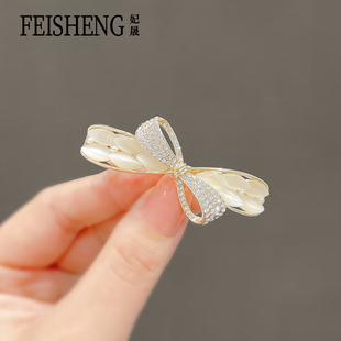 夹子高级感蝴蝶结弹簧夹气质马尾后脑勺发卡横夹头饰一字夹发夹女