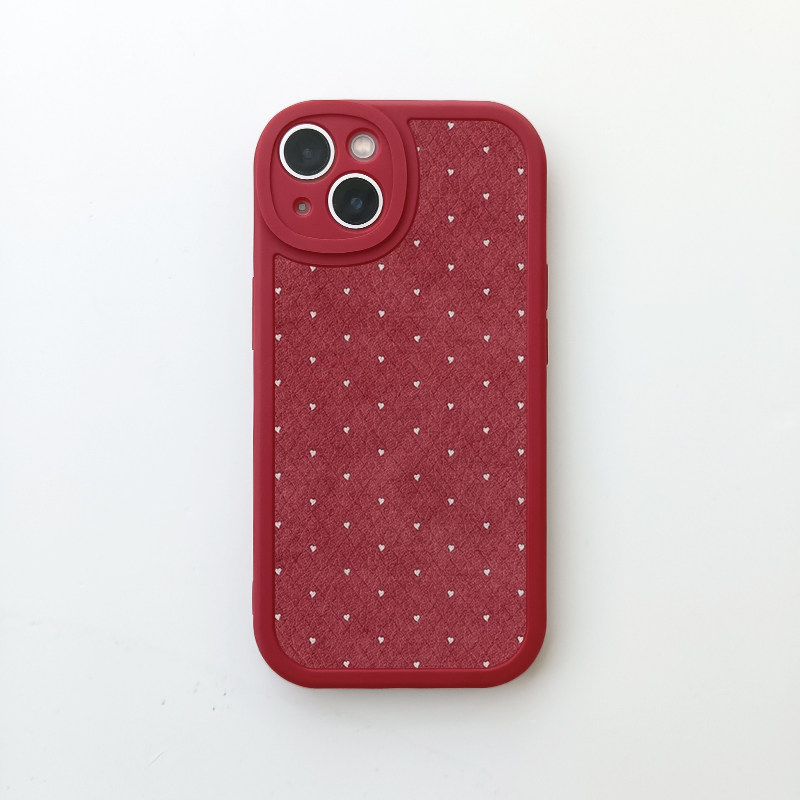 大眼小羊皮苹果安卓爱心格纹软套