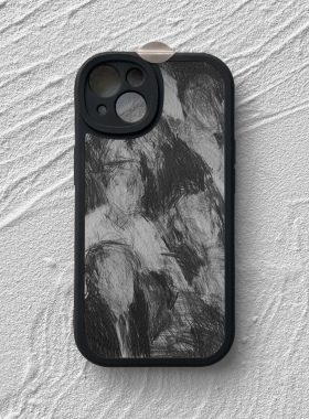个性手绘抽象插画苹果16手机壳暗黑系iPhone14promax小羊皮nova12小米15防摔mate软套p70男女款荣耀300适用80
