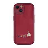 遛狗女孩苹果16promax手机壳红色iPhone14全包p70华为mate60防摔nova13小米15红米vivox90荣耀200软套opp适用