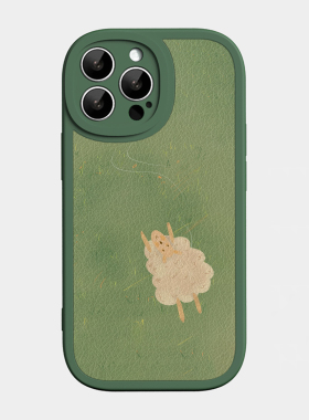 跃野小羊适用iPhone17苹果16promax手机壳15小米17华为mate60ins温柔森系风P70小羊皮nova12防摔oppo荣耀vivo
