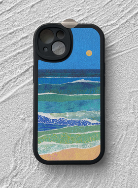 大海艺术插画iphone14手机壳苹果13promax新款iqoo11小米12华为mate40/p60nova10荣耀90vivos15opporeno9适用