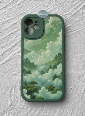 森林云朵适用苹果16promax手机壳15小米14华为nova13文艺mate60小羊皮p70荣耀200防摔vivox200一加aace软oppo