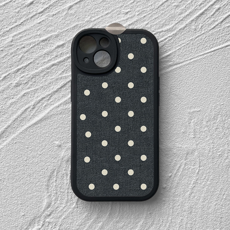 牛仔波点适用iphone17promax手机壳苹果16小米15华为mate60nova14全包P80荣耀400小羊皮vivo一加oppo小众创意