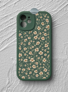 适用苹果16手机壳15promax小米14华为nova13创意mate60绿色小羊皮p70荣耀200防摔vivox100一加12oppo复古碎花