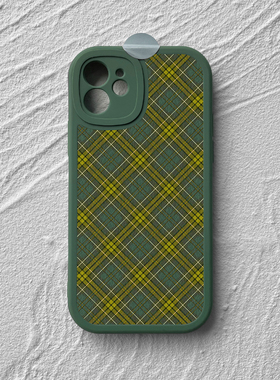 绿色菱格适用苹果16promax手机壳15小米14华为mate60小羊皮p70荣耀200文艺高级nova13一加aceoppo全包vivos20